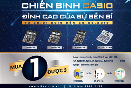 Máy tính Casio triển khai chương trình “mua 1 tặng 3” cực sốc