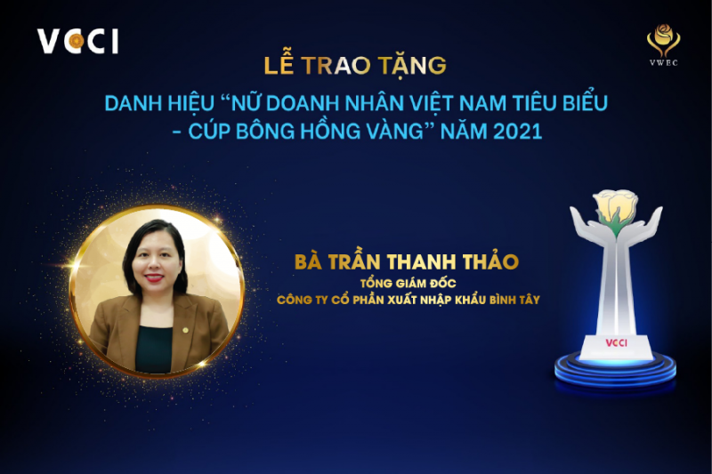 CEO BITEX nhận giải thưởng “Nữ doanh nhân Việt Nam tiêu biểu - Cúp Bông hồng Vàng”