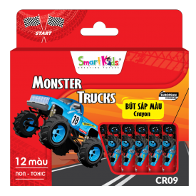 Sáp màu Monstertruck 12 màu - CR09 (12 màu/hộp)