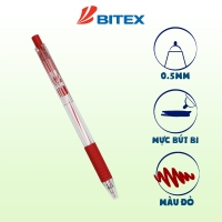 Bút bi Bitex B03 mực đỏ 0.5mm (12 cây/hộp)
