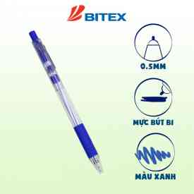 Bút bi Bitex B03 mực xanh 0.5mm (12 cây/hộp)